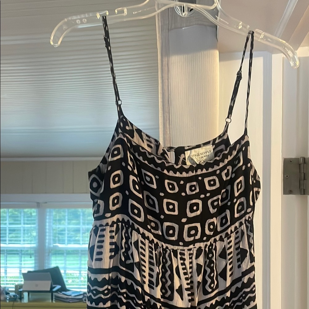 Ralph Lauren Denim & Supply Black/White Geometric Pattern Maxi  Dress. Size S